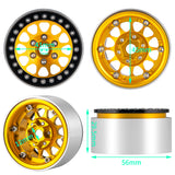 RCBENECO 4pcs 1.9 Beadlock Wheel Deep Dish Negative Offset 10.4mm Wheel Rim for 1/10 RC Crawler Car Axial SCX10 90046 AXI03007 TRX4 VS4-10 Gen8 MST CFX