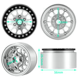 RCBENECO 4pcs 1.9 Beadlock Wheel Deep Dish Negative Offset 10.4mm Wheel Rim for 1/10 RC Crawler Car Axial SCX10 90046 AXI03007 TRX4 VS4-10 Gen8 MST CFX