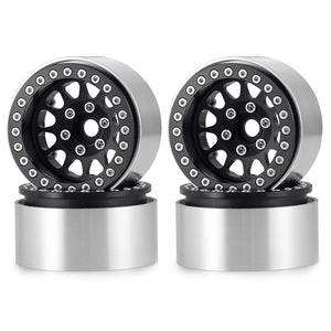 RCBENECO 4pcs 1.9 Beadlock Wheel Deep Dish Negative Offset 10.4mm Wheel Rim for 1/10 RC Crawler Car Axial SCX10 90046 AXI03007 TRX4 VS4-10 Gen8 MST CFX