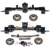 RCBENECO Heavy Brass Weights Portal Front Rear Axle Set for Axial 1/24 RC Crawler Portal Axial SCX24 90081 C10 Jeep Gladiator Ford Bronco Upgrade Parts