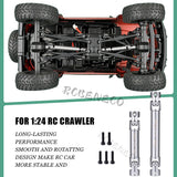 2pcs Steel Center Drive Shafts 40mm+53mm D-Shaped Driveshafts for Axial Scx24 AXI00001 1/24 RC Crawler Car