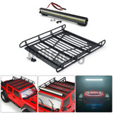 RC Roof Rack Metal Luggage Carrier with LED Light for 1/10 RC Crawler Car Axial SCX10 III AXI03006 AXI03007 Jeep Gladiator Upgrades