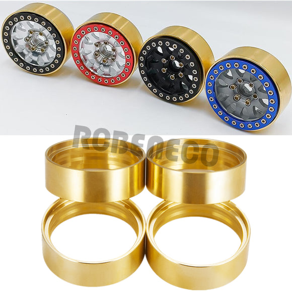 4pcs Brass Internal Beadlock Wheel Ring Clamp Rings Fit 1.9