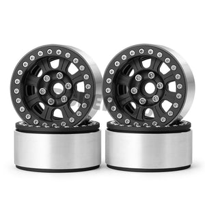 4PCS 1.9" Alloy Beadlock RC Rims 27mm Width Wheel Hub for TRX-4 SCX10 90046 AXI03007 D90 Redcat Gen8 1/10 RC Crawler Car