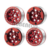 4PCS 1.9" Alloy Beadlock RC Rims 27mm Width Wheel Hub for TRX-4 SCX10 90046 AXI03007 D90 Redcat Gen8 1/10 RC Crawler Car