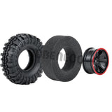 4pcs 1.9 Inch Rubber Tires & Plastic Wheel Rim Set for Axial SCX10 D90 1:10 RC Rock Crawler