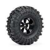 4pcs 1.9 Inch Rubber Tires & Plastic Wheel Rim Set for Axial SCX10 D90 1:10 RC Rock Crawler