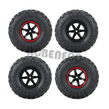 4pcs 1.9 Inch Rubber Tires & Plastic Wheel Rim Set for Axial SCX10 D90 1:10 RC Rock Crawler