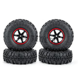 4pcs 1.9 Inch Rubber Tires & Plastic Wheel Rim Set for Axial SCX10 D90 1:10 RC Rock Crawler