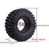 4PCS 114MM 1.9inch Rubber Wheel Tires for TRX4 SCX10 CC01 D90