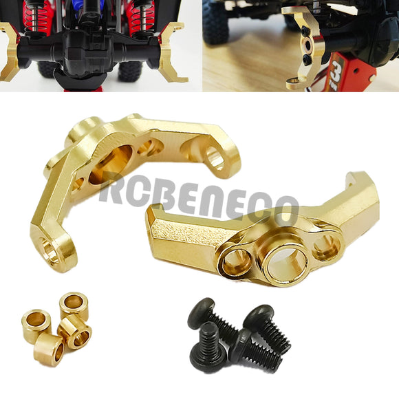 2pcs Brass Caster Blocks Front C-Hub Carrier Counterweight for 1/18 RC Crawler TRX4M Bronco Defender Upgrade Parts