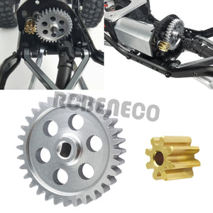 Metal Gearbox Gear Set 0.5 Module 8T&32T for Axial SCX24 1/24 RC Crawler Car