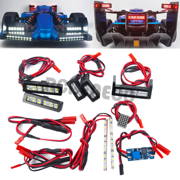 Front Headlight Rear Tail LED Light Set for ARRMA LIMITLESS F1 1/7 RC Car