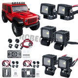 Side Lights Bumper Luggage Rack Spotlight Mount LED Lamp Set for 1/10 1/8 1/12 1/14 1/18 1/24 RC Crawler Car Truck Parts