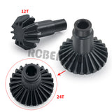 24T/12T Steel Alloy Helical Differential Front Rear Axles Gear Kit for 1/18 RC Crawler Car Traxxas TRX4M Bronco Defender Upgrade Parts