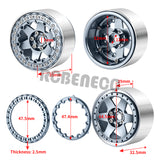 2.2 inch RC Beadlock Wheels Rims Aluminum Metal Hub for 1/10 RC Crawler Car Axial Wraith 90018/90048 RR10 TRX4