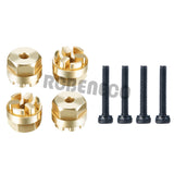 4PCS Hex Wheel Hub Adapters Brass Counterweight for 1/18 Kyosho Jimny RC Car