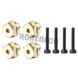 4PCS Hex Wheel Hub Adapters Brass Counterweight for 1/18 Kyosho Jimny RC Car