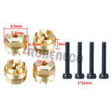 4PCS Hex Wheel Hub Adapters Brass Counterweight for 1/18 Kyosho Jimny RC Car