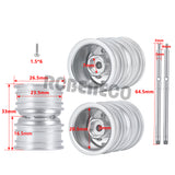 Metal Beadlock Rear Wheel Rims with CVD Drive Shaft for Axial SCX24 Deadbolt Gladiator Bronco Wrangler C10 1/24 RC Car