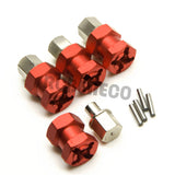 4PCS 12mm Aluminum Wheel Hex Hub 15mm Offset Extension Hex Drive Adapter Combiner for Axial SCX10 CC01 D90 Wraith 1/10 RC Crawler