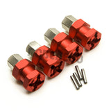 4PCS 12mm Aluminum Wheel Hex Hub 15mm Offset Extension Hex Drive Adapter Combiner for Axial SCX10 CC01 D90 Wraith 1/10 RC Crawler