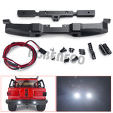 Metal Rear Bumper with LED Light for 1/10 RC Crawler Car Axial SCX10 III AXI03006 AXI03007 Wrangler Jeep Gladiator Parts