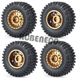 1.0 Wheel Rims & Mud Tires Set for 1/24 RC Crawler Car Axial SCX24 Upgrade Parts