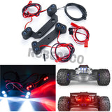 Front and Rear LED Lights Bar Headlight Taillight for Traxxas E-REVO 2.0 VXL 86086-4 1/10 RC Car Upgrade