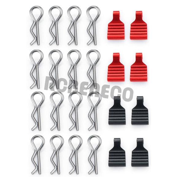 4pcs RC Body Clips R Pins 30-Degree Angle RC Clips with Pull Tabs for 1/24 Axial SCX24 RC Crawler Car