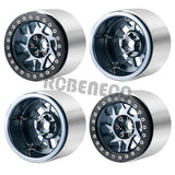 4pcs 2.2 inch Metal Beadlock Wheel Rim for 1/10 RC Rock Crawler Car Axial RBX10 AXI03005 TRX4