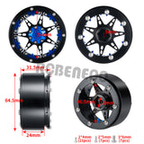 4PCS Aluminum 2.2" Beadlock Wheel Rim Hubs for 1/10 RC Crawler Axial SCX10 Wraith 90048 RR10 Redcat TRX4 D90 Tamiya CC01