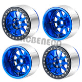 4Pcs Alloy 2.2" Beadlock Wheel Rims 12mm Hex for 1:10 RC Rock Crawler Axial SCX10 RR10 Wraith 90048 90018 TRX4