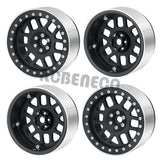 4pcs CNC Metal 2.6inch Beadlock Wheel Rims Hubs for Axial 1/10 RB10 Ryft Interco Black Mamba 2.6" Mud Terrain Tires Parts