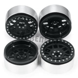 4pcs CNC Metal 2.6inch Beadlock Wheel Rims Hubs for Axial 1/10 RB10 Ryft Interco Black Mamba 2.6" Mud Terrain Tires Parts