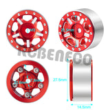 4pcs 1.0" Metal Beadlock Wheel Rim for 1/24 RC Crawler Car