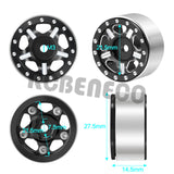 4pcs 1.0" Metal Beadlock Wheel Rim for 1/24 RC Crawler Car