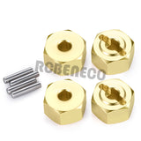 4Pcs Brass 8mm Wheel Hex Hub Adapters Counterweight for Axial UTB18 Capra 1/18 RC Buggy Car Model Upgrade Parts