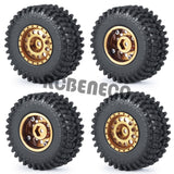 1.0 Wheel Rims & Mud Tires Set for 1/24 RC Crawler Car Axial SCX24 Upgrade Parts