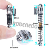 53mm Shocks Aluminum Threaded Tele Absorber Damper Upgrades Parts Accessories for Axial SCX24 Gladiator Deadbolt Bronco Wrangler C10