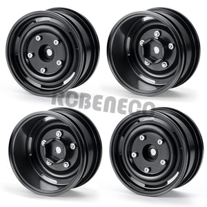 4pcs Metal 1.9 Beadlock Wheel Rim Hub for Axial SCX10 Traxxas TRX4 D90 1/10 RC Crawler Car