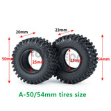 4Pcs 1.0" Beadlock Aluminum Wheel Rims Tires Set for Axial SCX24