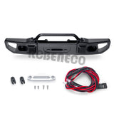 Metal Front Bumper with LED Lights for Axial SCX10 III AXI03006 Gladiator AXI03007 Wrangler 1/10 RC Crawler Car