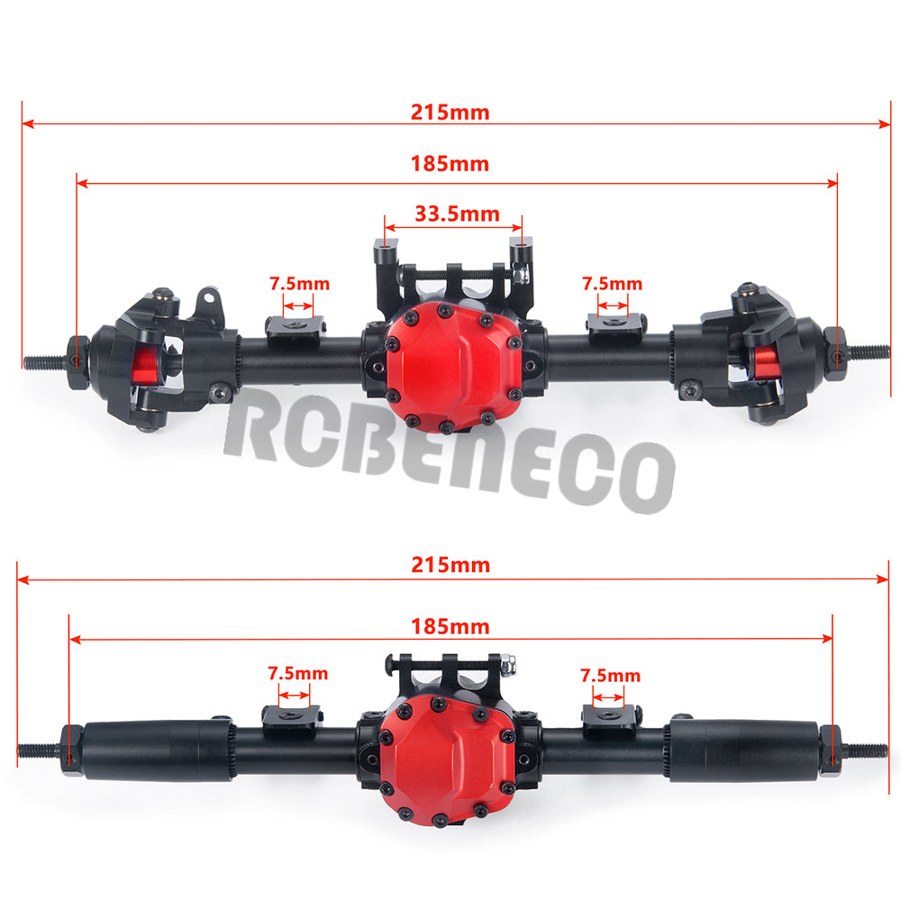 Pothyes CNC Anodized Complete Front & Rear Portal Axle for 1/10 RC Crawler Car Axial SCX10 II Deadbolt 90046 90047 SCX10 90028 90027 Metal Upgrade