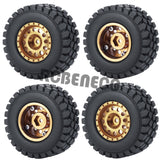 1.0 Wheel Rims & Mud Tires Set for 1/24 RC Crawler Car Axial SCX24 Upgrade Parts