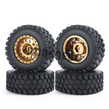 1.0 Wheel Rims & Mud Tires Set for 1/24 RC Crawler Car Axial SCX24 Upgrade Parts