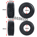 1.0 Wheel Rims & Mud Tires Set for 1/24 RC Crawler Car Axial SCX24 Upgrade Parts