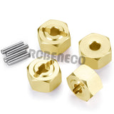 4Pcs Brass 8mm Wheel Hex Hub Adapters Counterweight for Axial UTB18 Capra 1/18 RC Buggy Car Model Upgrade Parts