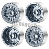 4PCS CNC Aluminum Alloy Wheel Hub 2.2inch Beadlock Wheel Rim for 1/10 RC Crawler Car Axial Wraith 90048 RR10 TRX4 TRX6 Redcat