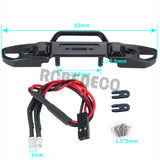 Aluminum Alloy Rear Bumper/Front Bumper with LED Front Light for Axial SCX24 AXI00006 Bronco 1/24th RC Crawler